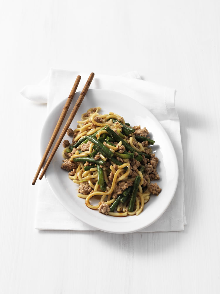 Hokkien Noodles with Pork and Snake Beans