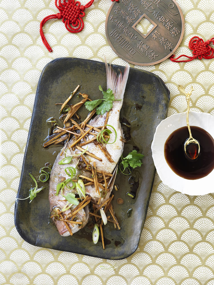 Steamed Whole Fish with Ginger and Soy