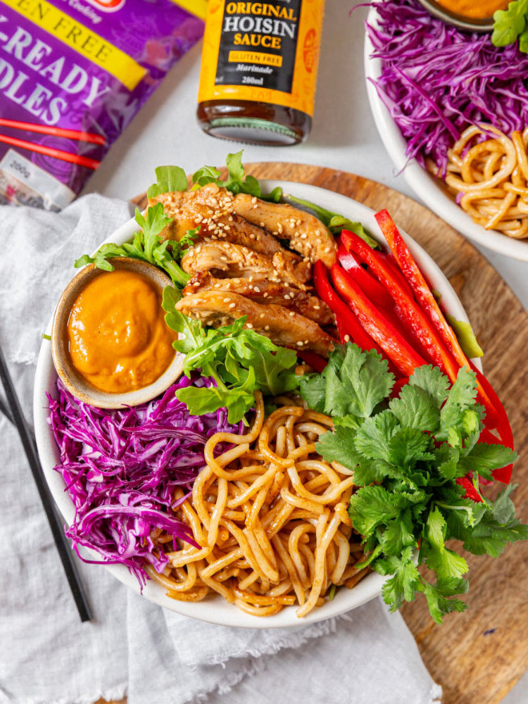 Asian Peanut Chicken Noodle Bowl