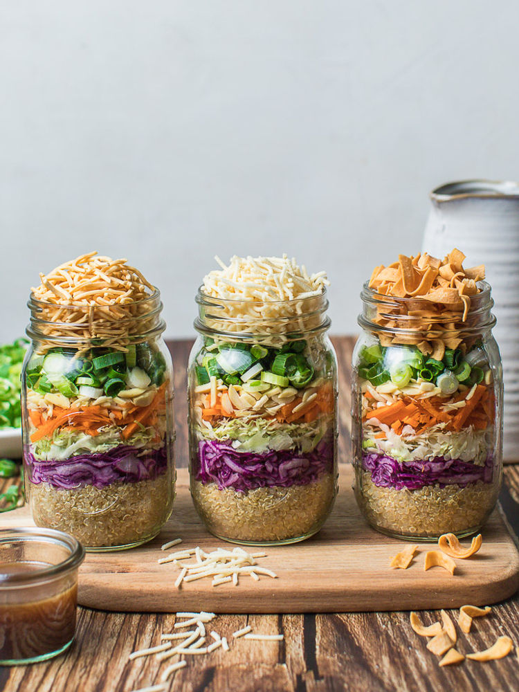 Crispy Noodle Salad with Quinoa in a Jar