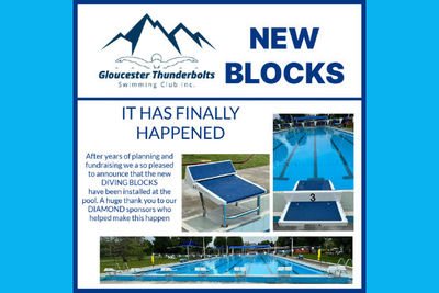 Finally! New diving blocks at the Gloucester Olympic Pool.
