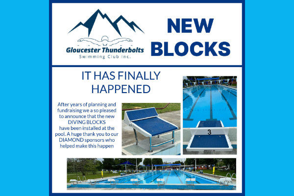 Finally! New diving blocks at the Gloucester Olympic Pool.