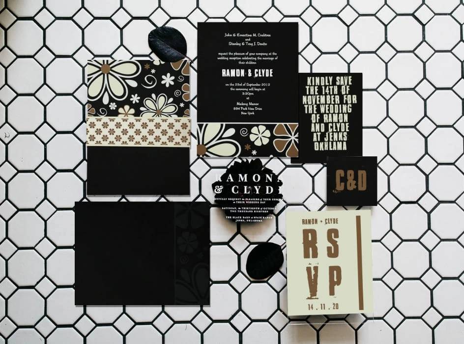 Screen Printed Wedding Invitations