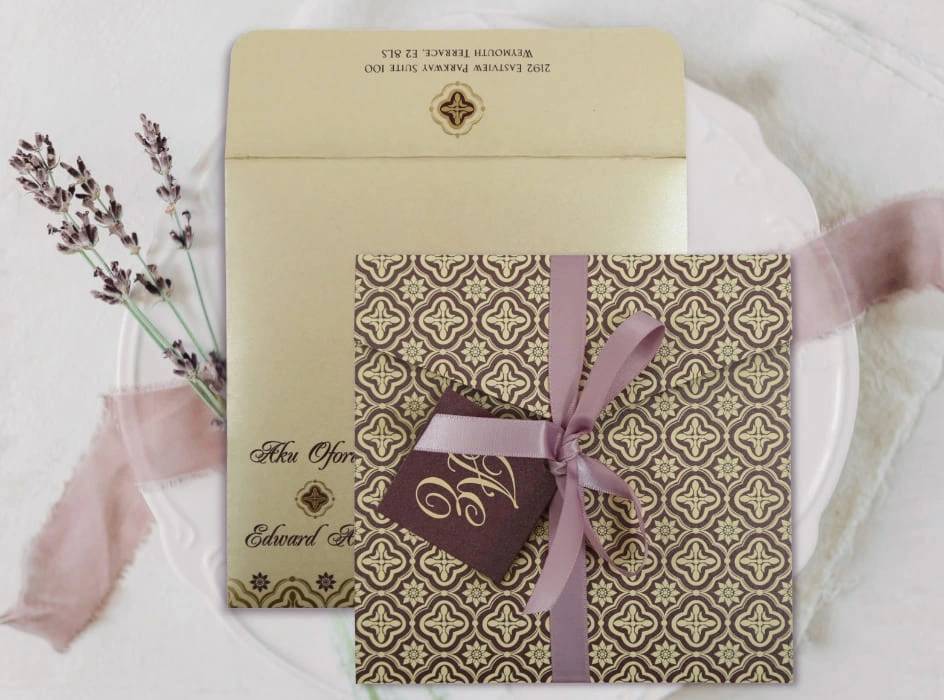 Green Shimmery Floral Theme Wedding Invitations