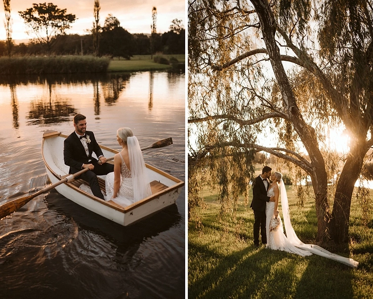 Willow trees and a row boat make this south coast wedding venue very romantic