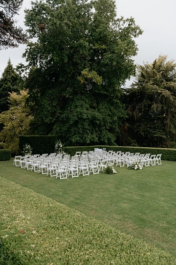 A beautiful European-style garden wedding ceremony at Rowlee Wines in Orange, NSW.