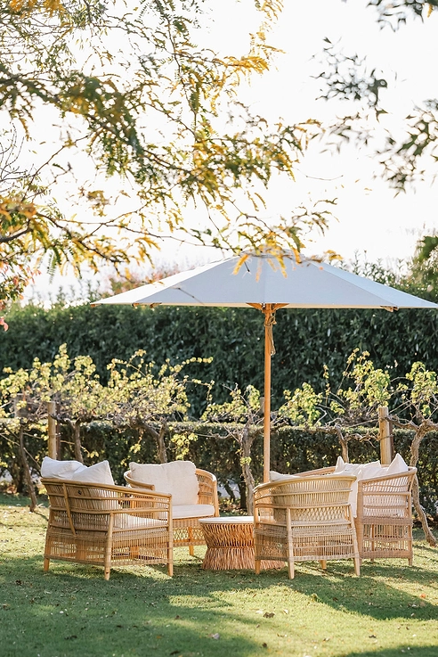 chill out area for an alfresco style wedding in Mudgee