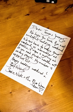 Welcome note from the staff at Blue Wren Farm in Mudgee