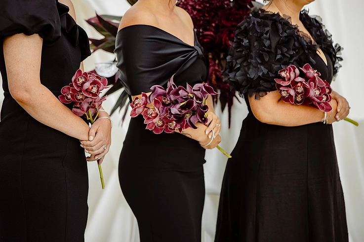 bridesmaid bouquets for Sarah and Dom's Banksia Orange wedding