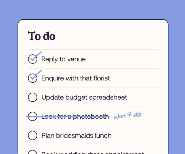Customizable wedding checklist to stay on track