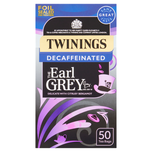 Twinings The Earl Grey Decaffeinated 50 Tea Bags 125g