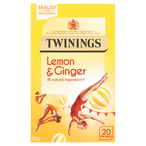 Twinings Lemon & Ginger 20 Single Tea Bags 30g