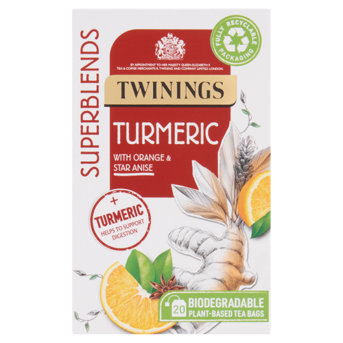 Twinings Superblends Turmeric with Orange and Star Anise, 20 Tea Bags