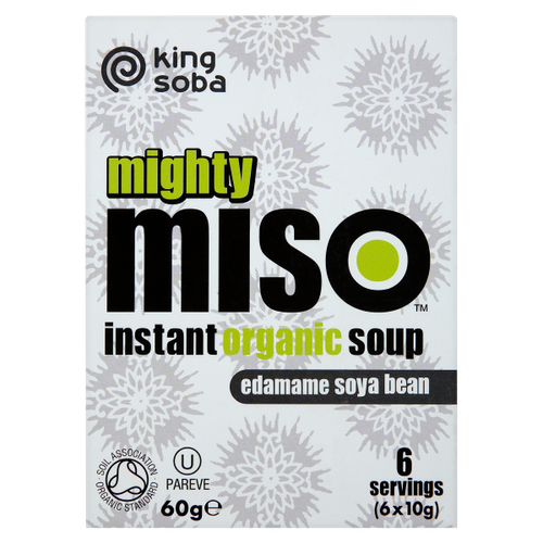 King Soba Mighty Miso Instant Organic Soup Edamame Soya Bean 6 x 10g