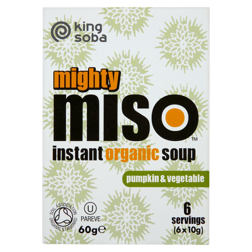 King Soba Mighty Miso Instant Organic Soup Pumpkin & Vegetable 6 x 10g