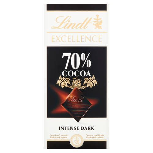 Lindt Excellence Dark 70% Cocoa Chocolate Bar 100g