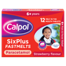 Calpol SixPlus Fastmelts Paracetamol Strawberry Flavour 6+ Years 12 Melt in the Mouth Tablets