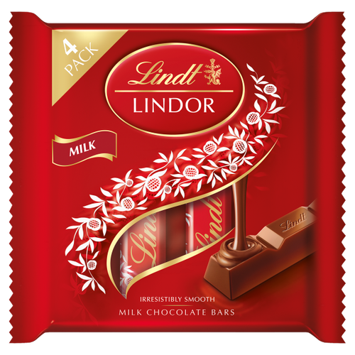 Lindt Lindor Milk Chocolate Bars 4 x 25g