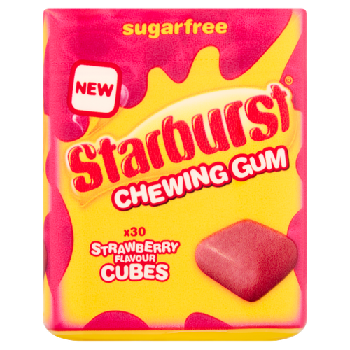 Starburst Strawberry Chewing Gum Sugar Free Bottle 30 Cubes