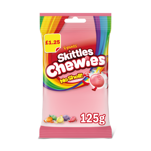 Skittles Chewies Vegan Sweets Fruit Flavoured Treat Bag £1.25 PMP 125g