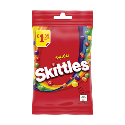 Skittles Vegan Chewy Sweets Fruit Flavoured Treat Bag £1.35 PMP 109g