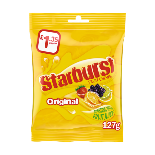 Starburst Original Fruit Chews Sweets Treat Bag PMP £1.35 127g