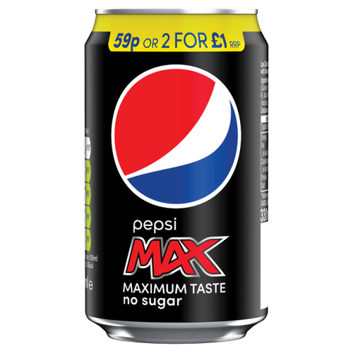 Pepsi Max No Sugar Cola Can PMP 330ml