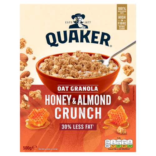 Quaker Oat Honey & Almond Granola 500g