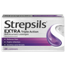 Strepsils Extra Triple Action Blackcurrant Lozenges x 24 for Sore Throat