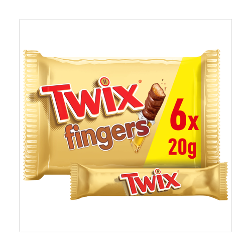 Twix Chocolate Biscuit Fingers Multipack 6 x 20g (120g)