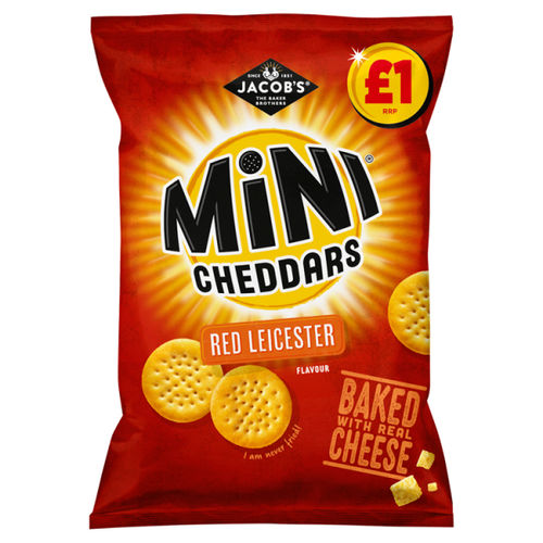 Jacob's Mini Cheddars Red Leicester Baked Snacks £1 PMP 105g
