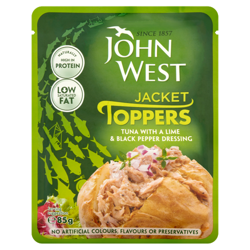 John West Jacket Toppers Tuna with a Lime & Black Pepper Dressing 85g