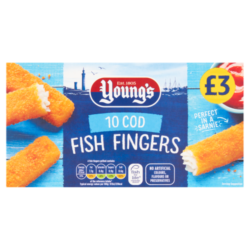 Young's 10 Cod Fish Fingers £3.00 250g