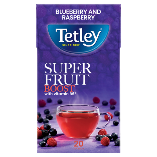 Tetley Super Fruits Boost Blueberry & Raspberry Tea Bags 20's