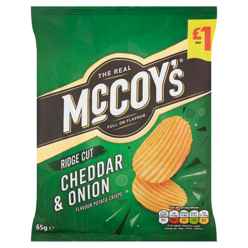 McCoy's Cheddar & Onion Sharing Crisps PM£1 65g We Get Any Stock