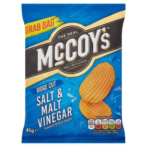 McCoy's Ridge Cut Salt & Malt Vinegar Flavour Potato Crisps 45g