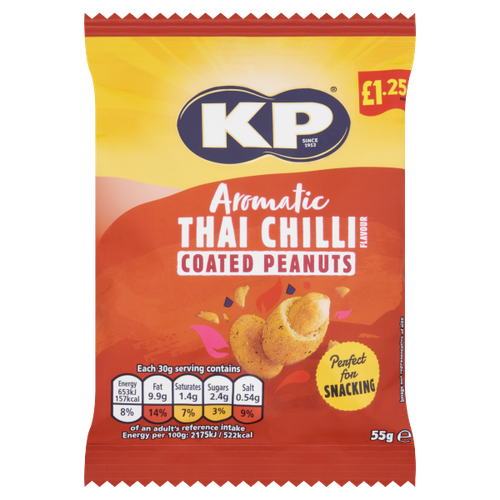 KP Aromatic Thai Chilli Coated Peanuts £1.25 PMP 55g