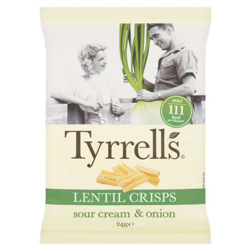 Tyrrells Lentil Sour Cream & Onion Crisps 24g