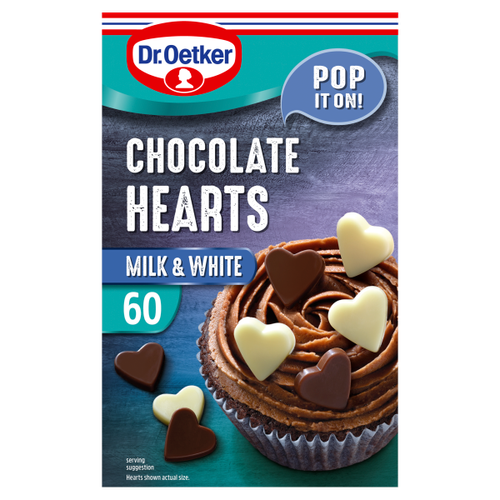 Dr. Oetker 60 Chocolate Hearts Milk & White 40g