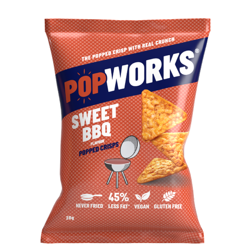 Popworks Sweet BBQ Popped Crisps 28g - We Get Any Stock