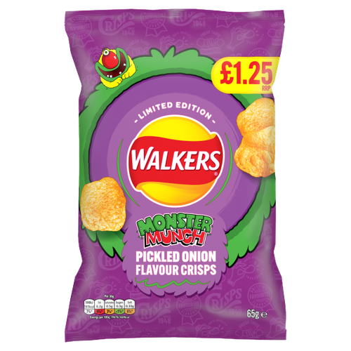 Walkers Monster Munch Pickled Onion Pm £1.25 65g