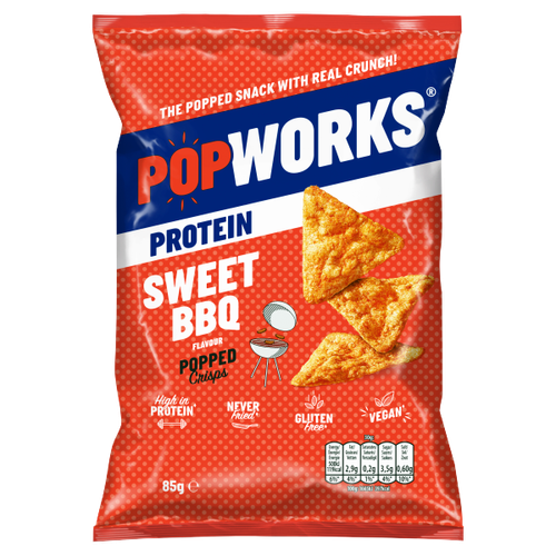 Popworks Protein Sweet Bbq Popped Crisps 85g - We Get Any Stock