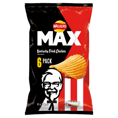 Walkers Max KFC Kentucky Fried Chicken Multipack Crisps 6x27g We Get