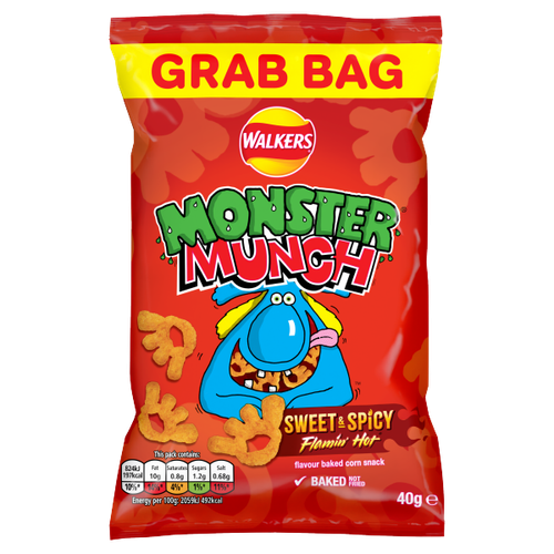 Walkers Monster Munch Sweet & Spicy Snacks Crisps 40g