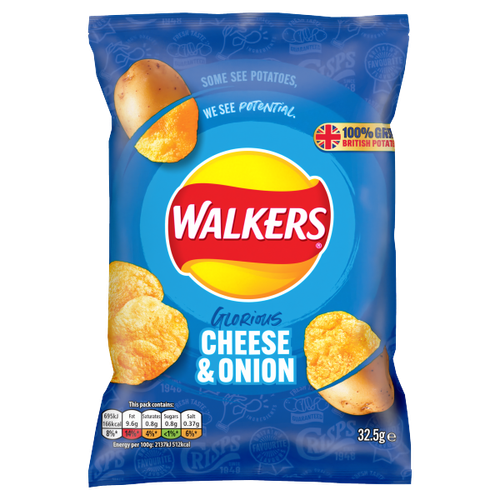 Walkers Cheese & Onion Crisps 32.5g We Get Any Stock