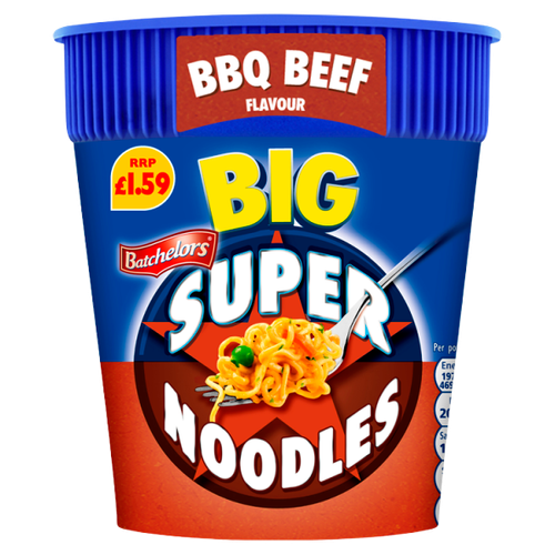 Batchelors Big Super Noodles Pot BBQ Beef PM£1.59 100g