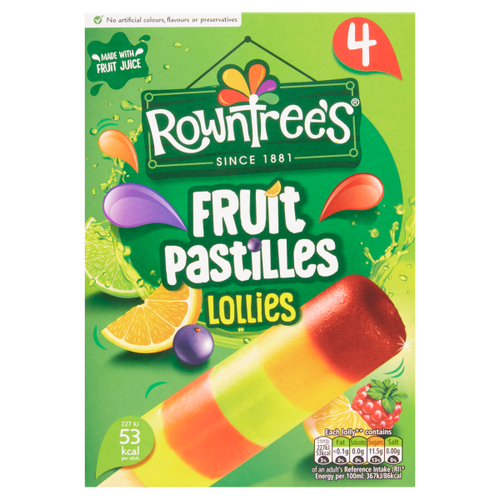 Rowntree's Fruit Pastilles Lollies 4 x 65ml