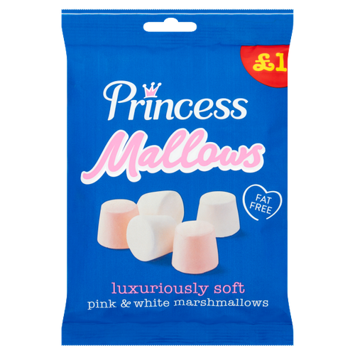 Princess Mallows Pink & White Marshmallows Pm £1.00 150g