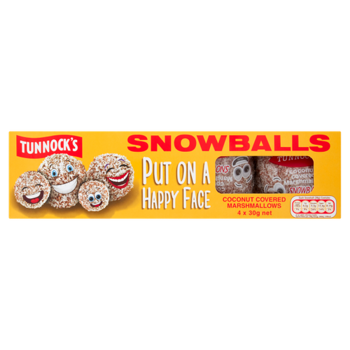 Tunnock's Snowballs Coconut Covered Marshmallows 4 x 30g (120g)