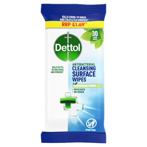 Dettol Antibacterial Surface Cleansing Wipes, 30 Wipes